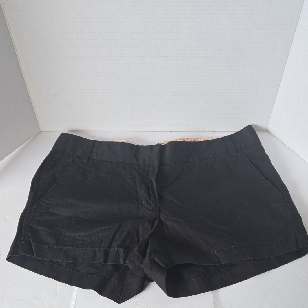 JCrew Factory Broken In Chino Short Women's 10 Black Cotton Preppy Travel Casual